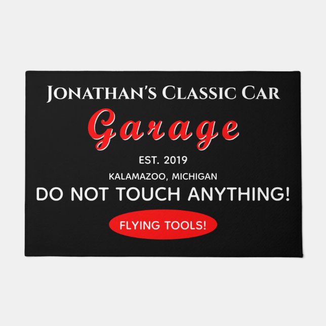 Door Mat Home Car Mechanic Garage Flying Tools (Front)