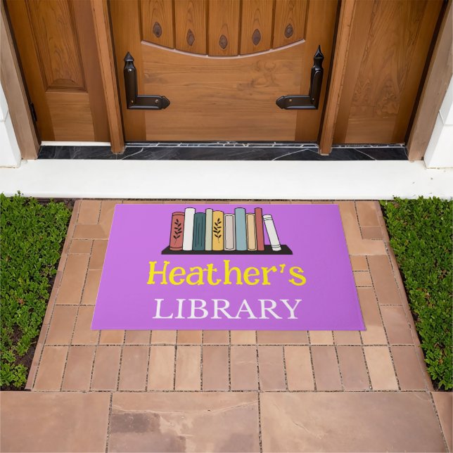 Door Mat - Library -  Personalised - Add Name (Outdoor)