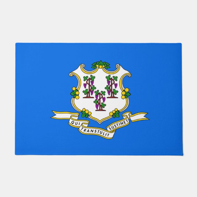 Door Mat with Flag of Connecticut State, USA (Front)