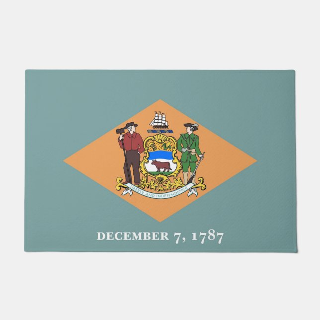 Door Mat with Flag of Delaware State, USA (Front)