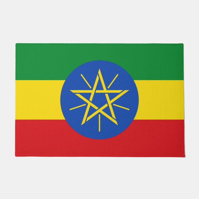 Door Mat with Flag of Ethiopia (Front)