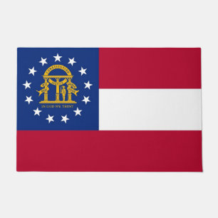 Door Mat with Flag of Georgia State, USA