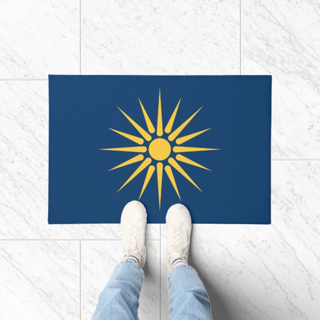 Door Mat with Flag of Macedonia, Greece (Indoor)