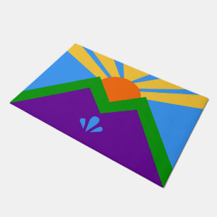 Door Mat with Flag of Manitou Springs, Colorado