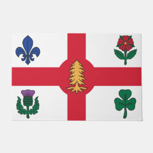 Door Mat with Flag of Montreal, Canada