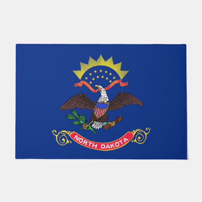 Door Mat with Flag of North Dakota State, USA (Front)