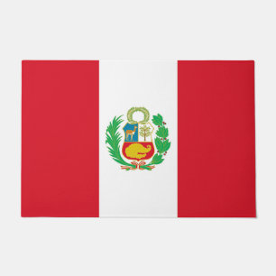 Door Mat with Flag of Peru