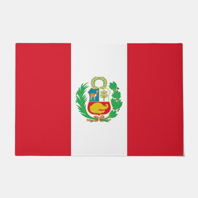 Door Mat with Flag of Peru (Front)