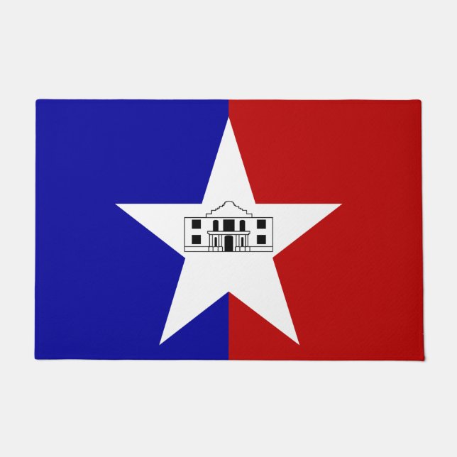 Door Mat with Flag of San Antonio City (Front)