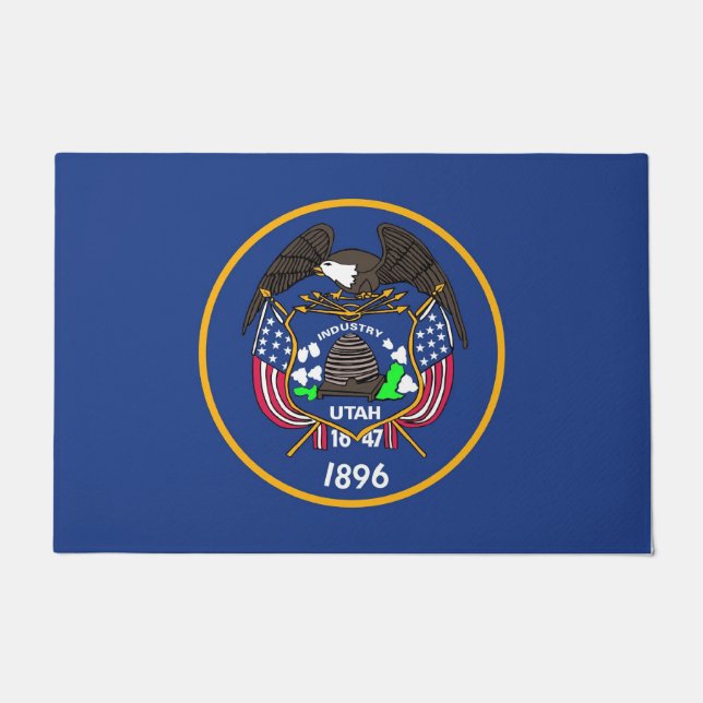 Door Mat with Flag of Utah State, USA (Front)