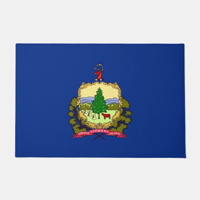Door Mat with Flag of Vermont State, USA (Front)