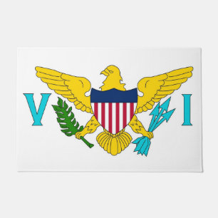 Door Mat with Flag of Virgin Islands, USA