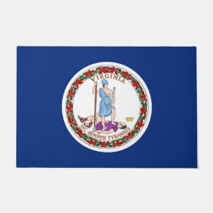 Door Mat with Flag of Virginia State, USA