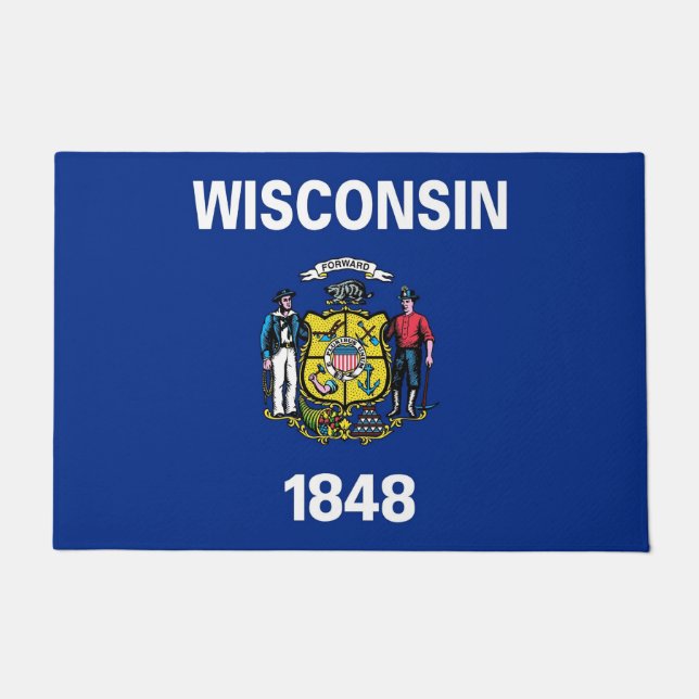 Door Mat with Flag of Wisconsin, USA (Front)