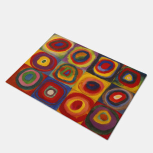 Door Mat with Kandinsky's Squares and Circles