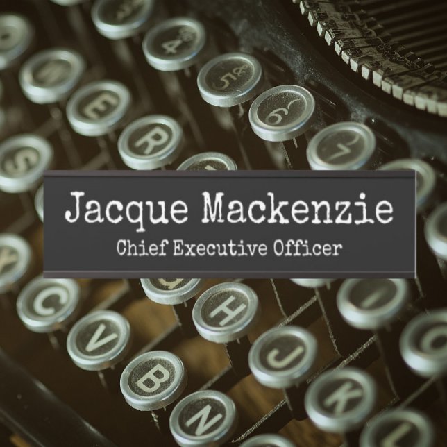 Door Sign for Office For Him Name Plate B&W White (Creator Uploaded)