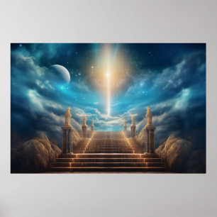 Door Sky Heaven Dimension Serene Art Poster