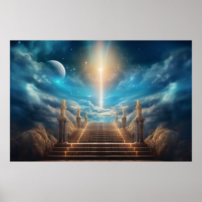 Door Sky Heaven Dimension Serene Art Poster (Front)