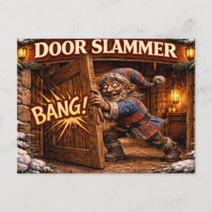 Door Slammer Icelandic Yule Lad  Holiday Postcard