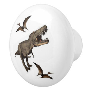 Doorknob Dinosaur Ceramic Knob