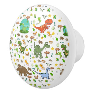 Doorknob Dinosaur Ceramic Knob