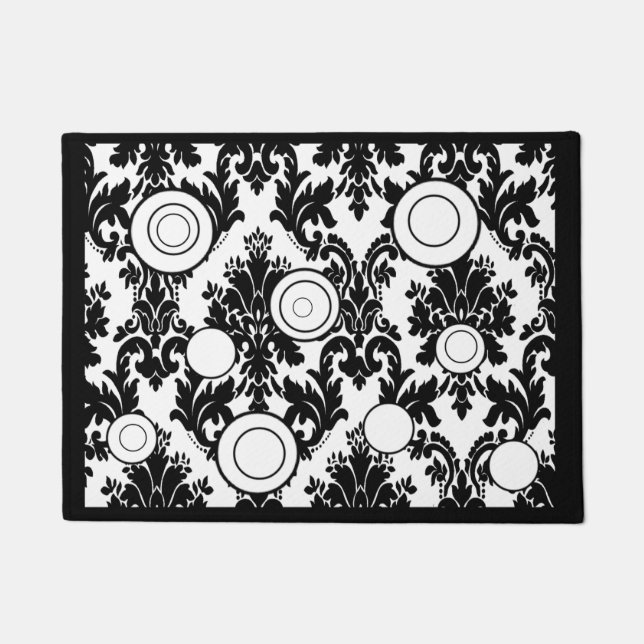 doormat black white with circles (Front)