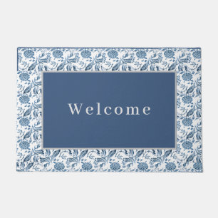 Doormat Blue-Grey Floral