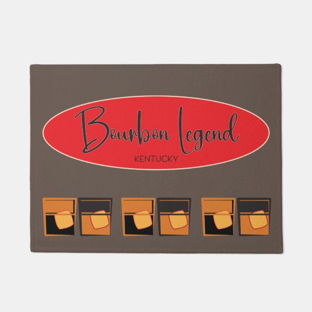 Doormat - Bourbon Legend Oval and Bourbons (Front)