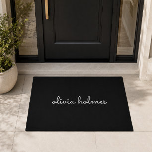 Doormat Custom Black Script Name Welcome Mat