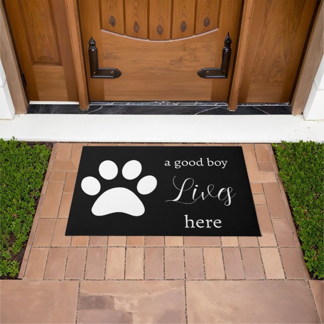 Doormat - Dog Paw - a good boy Lives Here (Outdoor)