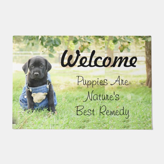Doormat - Personalise Puppy Welcome Mat (Front)