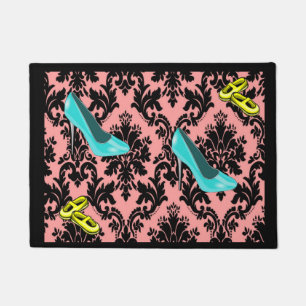 Doormat pink shoes