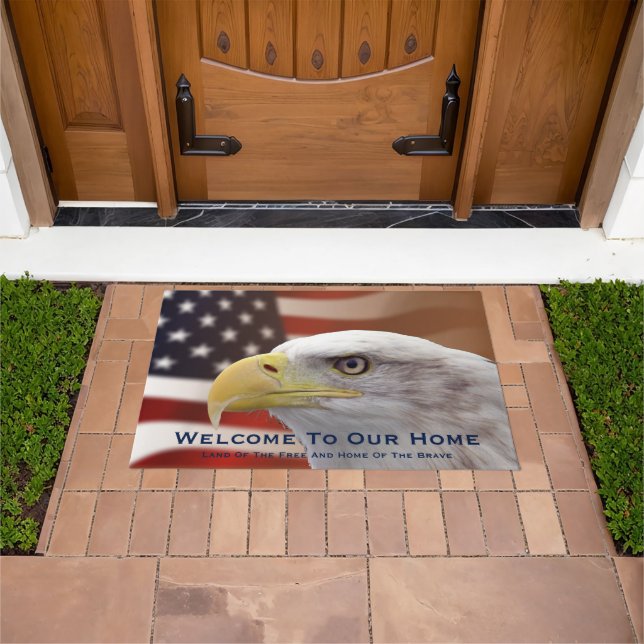 Doormat Welcome to Our Home Eagle Flag (Outdoor)