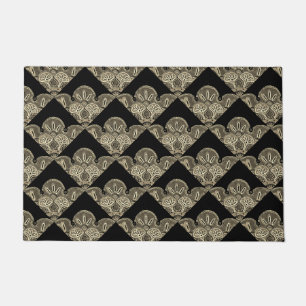 Doormat with black and Tan Tile Design