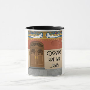 Doors Are My Jamb Colour Block Art Nouveau Mug
