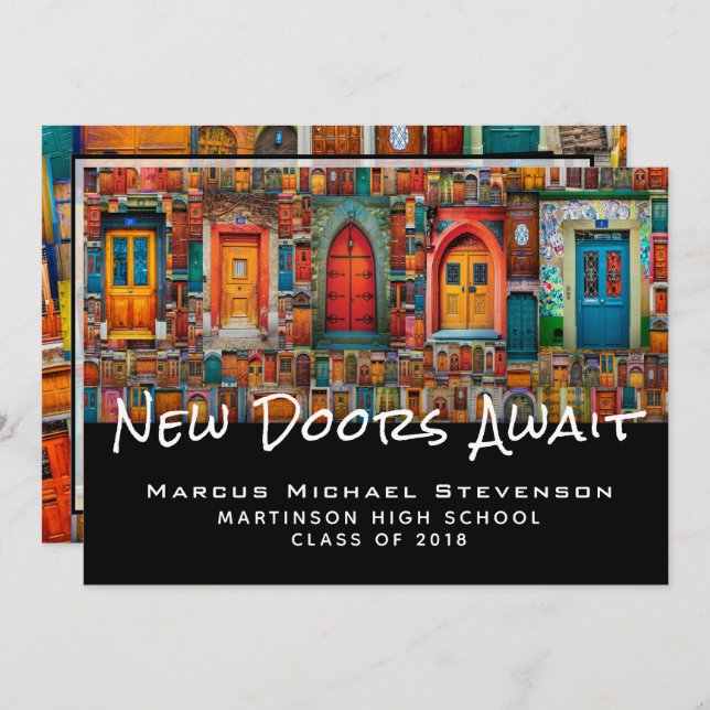 Doors Quote Photo High School Graduation Party Invitation (Front/Back)