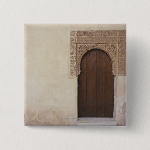 Doorway at the Alhambra palace in Granada, Spain 15 Cm Square Badge