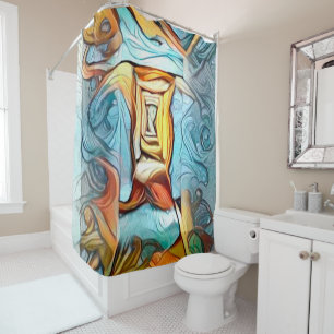 Doorway to beyond, abstract expression dreamscape shower curtain