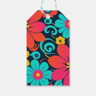Dopamine Decor – Bright Funky Flowers-Retro Gift Tags