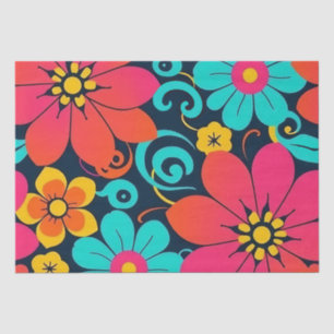 Dopamine Decor – Bright Funky Flowers-Retro Tissue Paper