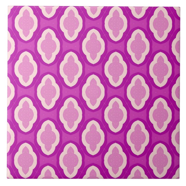 Dopamine Decor Retro-Inspired Pink Ceramic Tile (Front)