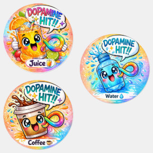 Dopamine Hit Neurodivergent Kawaii Party Labels