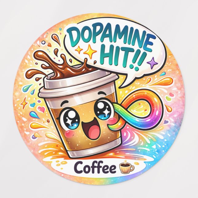 Dopamine Hit Neurodivergent Kawaii Party Labels (Design 3)