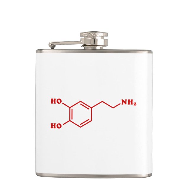 Dopamine Molecular Chemical Formula Hip Flask (Front)