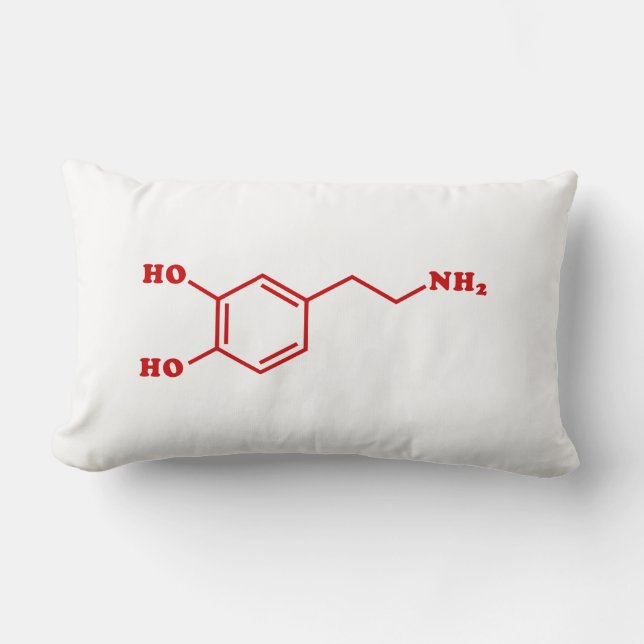 Dopamine Molecular Chemical Formula Lumbar Cushion (Front)