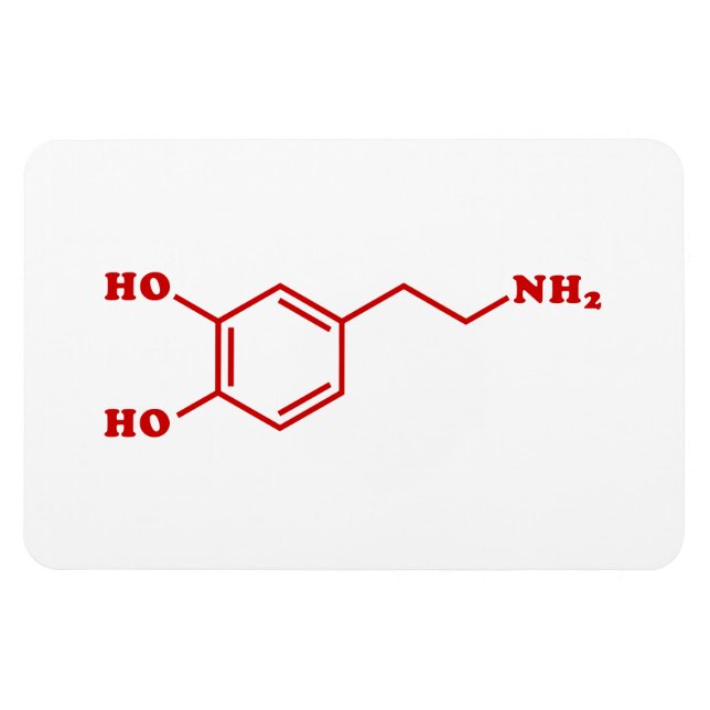 Dopamine Molecular Chemical Formula Magnet (Horizontal)