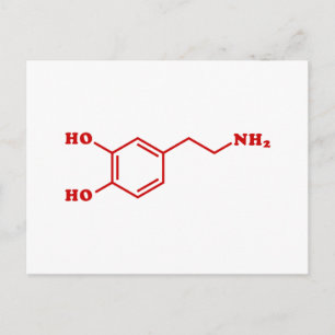 Dopamine Molecular Chemical Formula Postcard