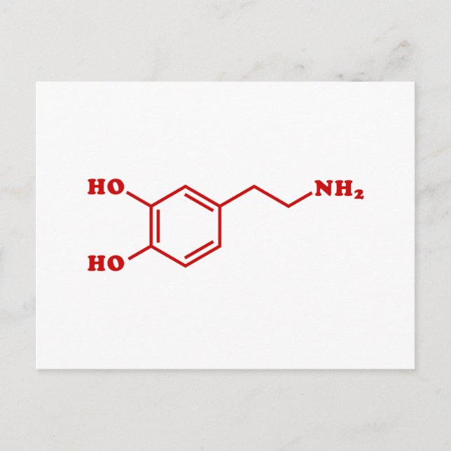 Dopamine Molecular Chemical Formula Postcard (Front)