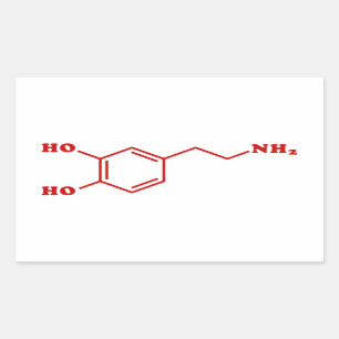 Dopamine Molecular Chemical Formula Rectangular Sticker