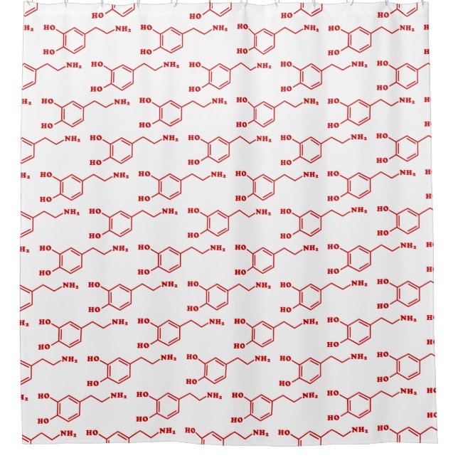 Dopamine Molecular Chemical Formula Shower Curtain (Front)